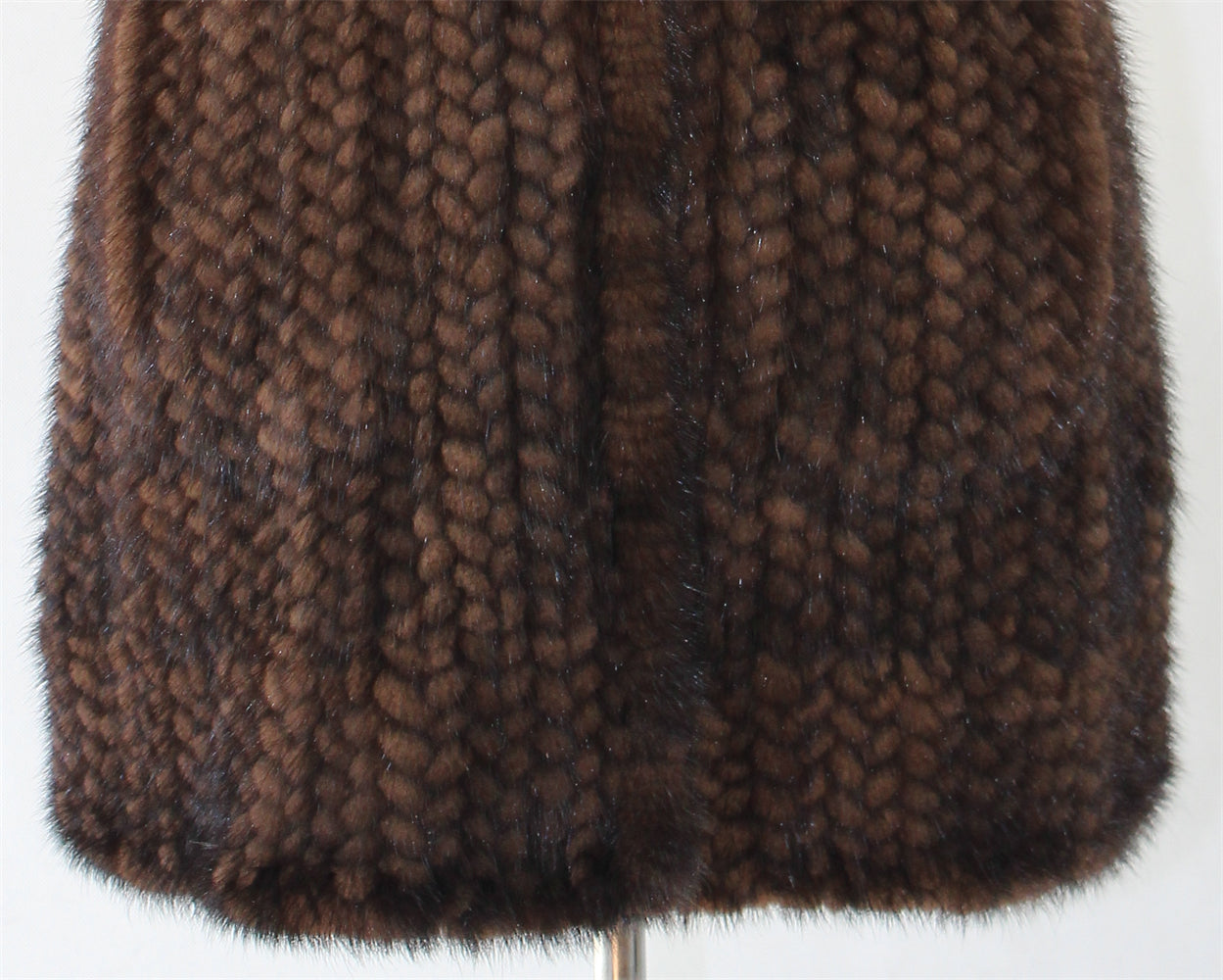 Women's knitted mink long vest