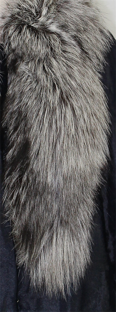Women's calfskin coat with fox fur
