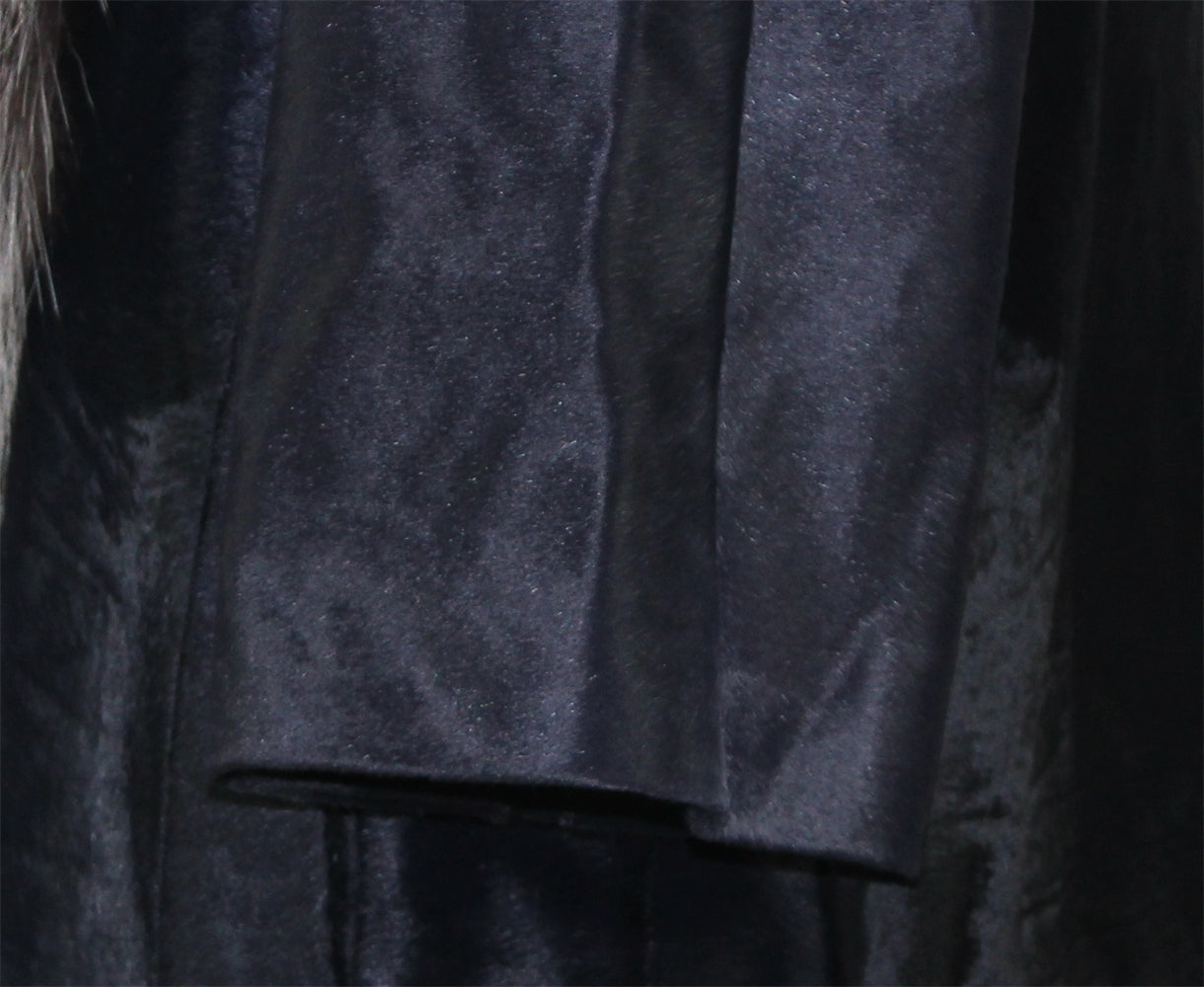 Women's calfskin coat with fox fur