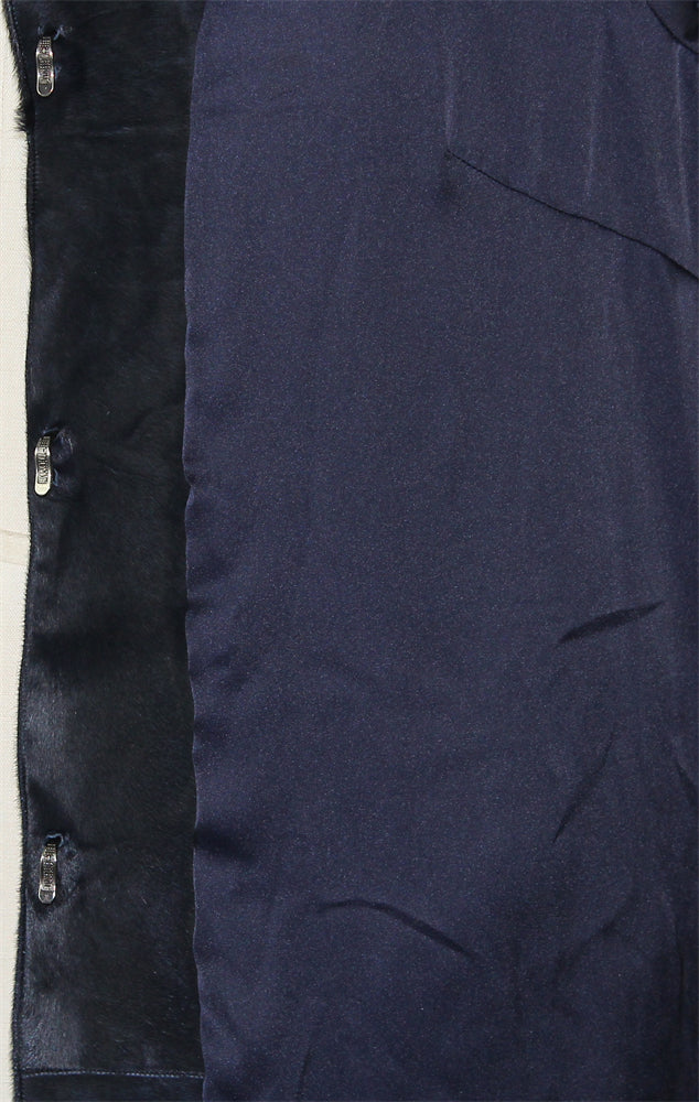 Women's calfskin coat with fox fur