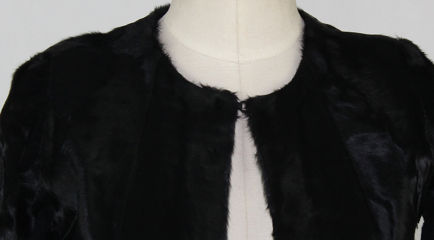 Women's calfskin coat with otter skin