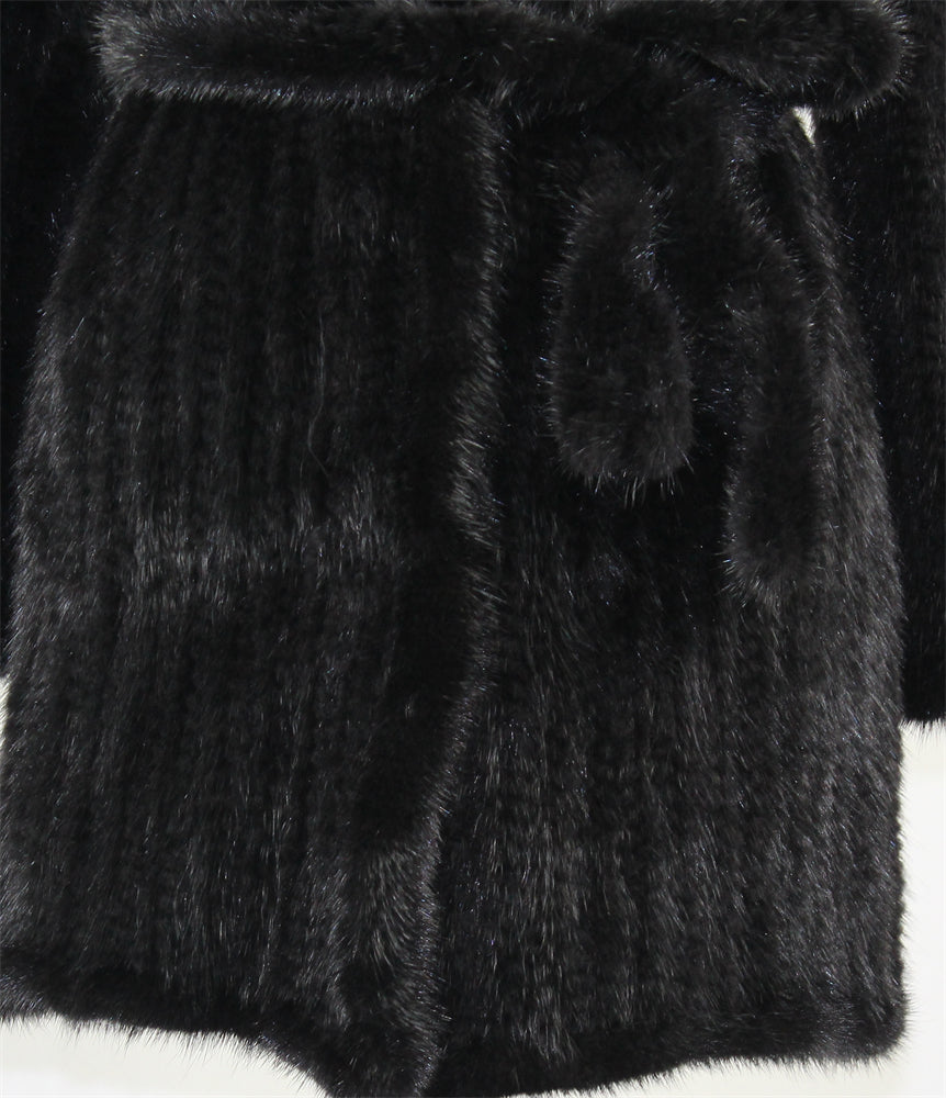 Women's knitted mink coat