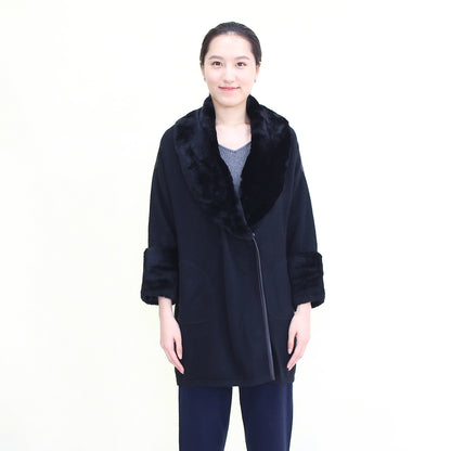 Women's cashmere cardigan with fur