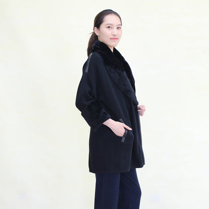 Women's cashmere cardigan with fur