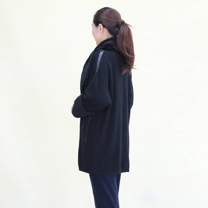 Women's cashmere cardigan with fur