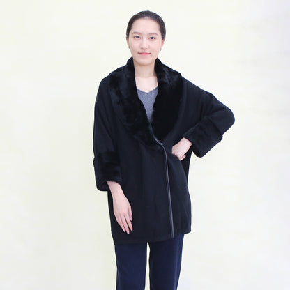 Women's cashmere cardigan with fur