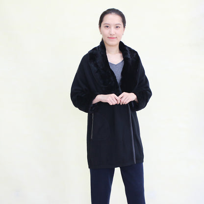 Women's cashmere cardigan with fur