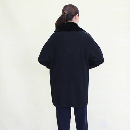 Women's cashmere cardigan with fur