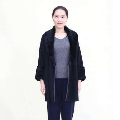 Women's cashmere cardigan with fur