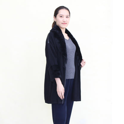 Women's cashmere cardigan with fur
