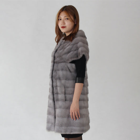 Women's mink long vest