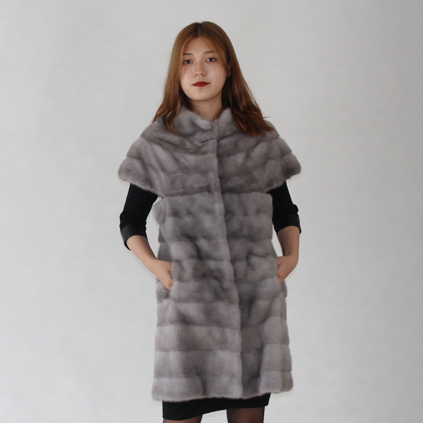 Women's mink long vest
