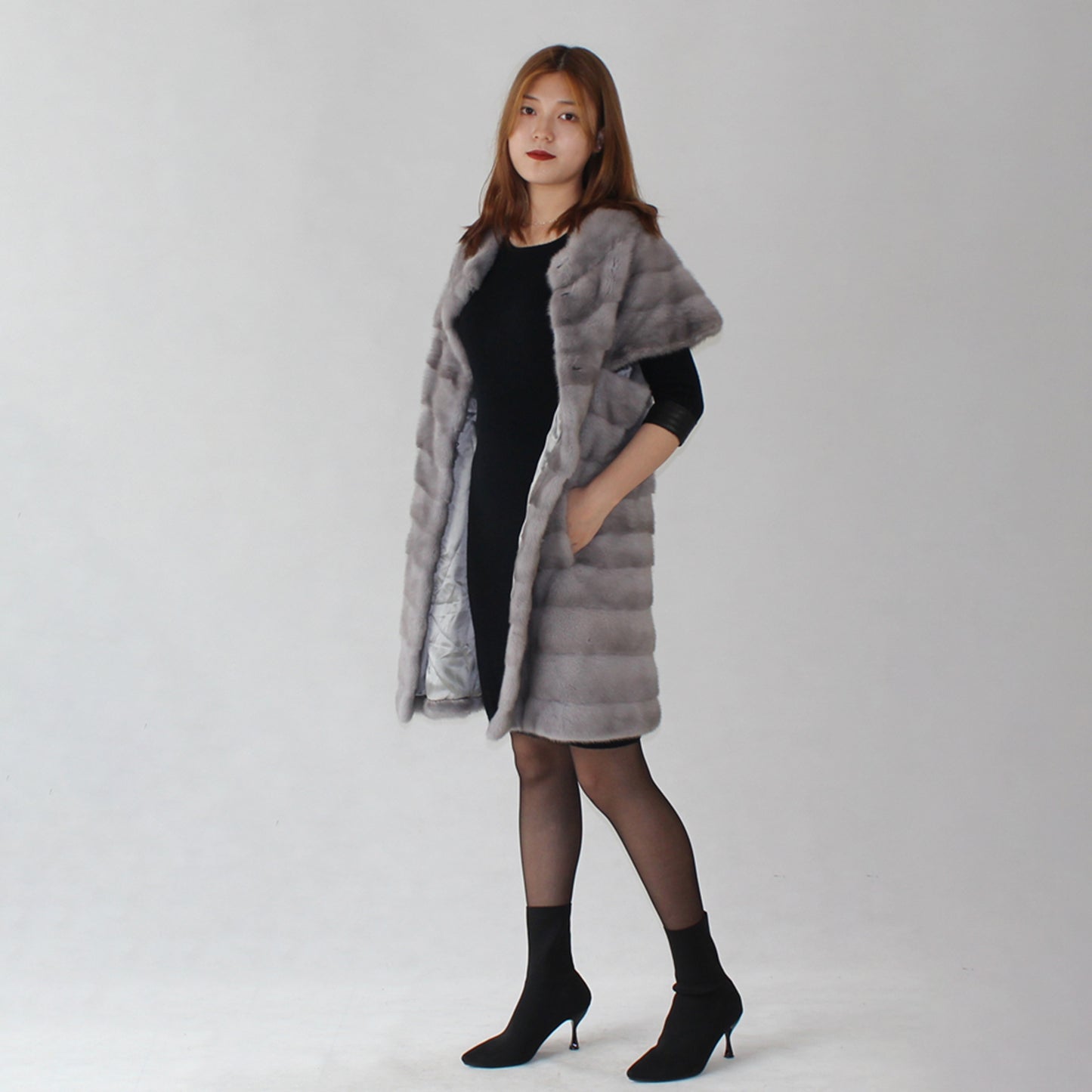 Women's mink long vest