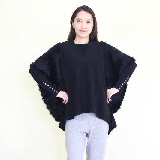 Women's cashmere and beach sheepskin pullover