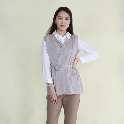 Women's vest with silver thread