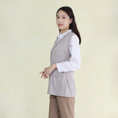 Women's vest with silver thread