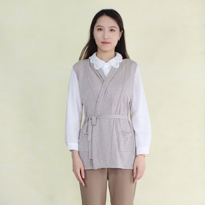 Women's vest with silver thread