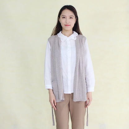 Women's vest with silver thread