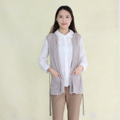 Women's vest with silver thread