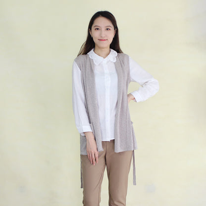 Women's vest with silver thread