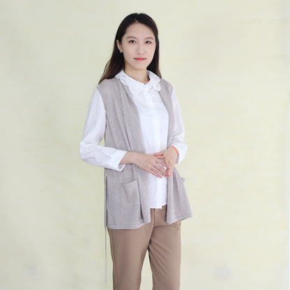 Women's vest with silver thread