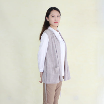 Women's vest with silver thread