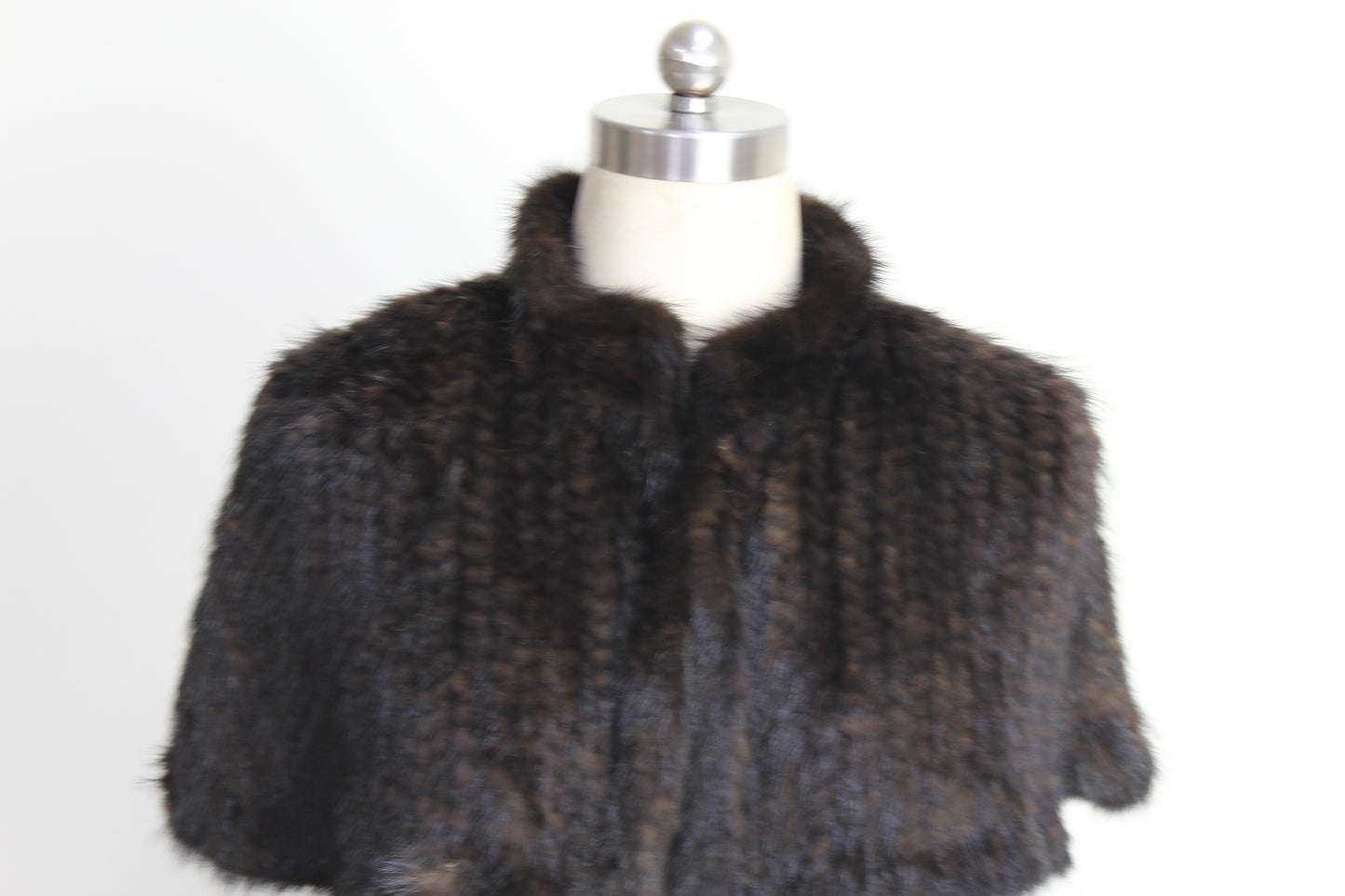 Women's knitted mink shawl