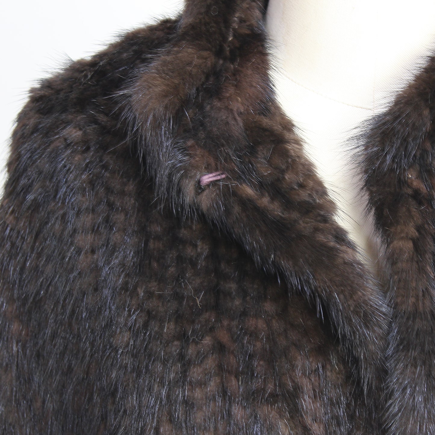 Women's knitted mink shawl