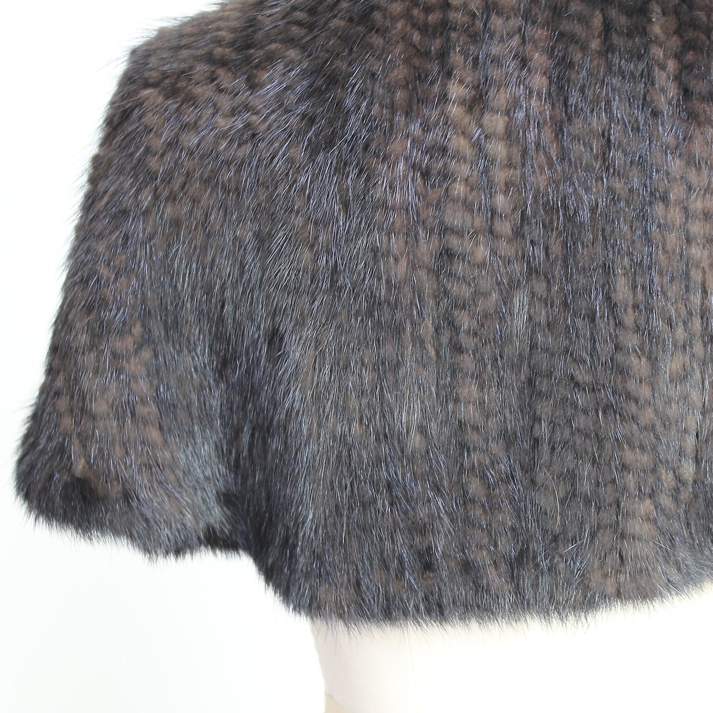 Women's knitted mink shawl