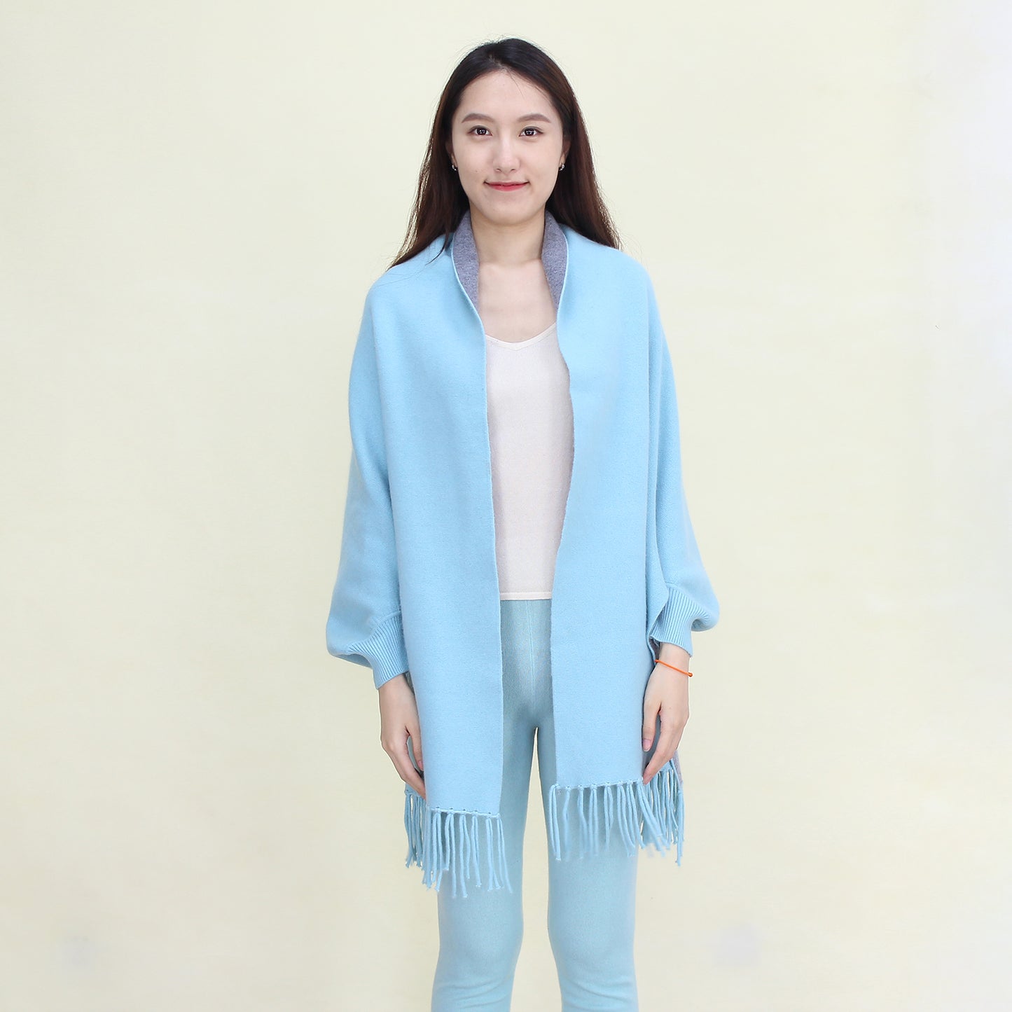 Women's double-face cashmere shawl