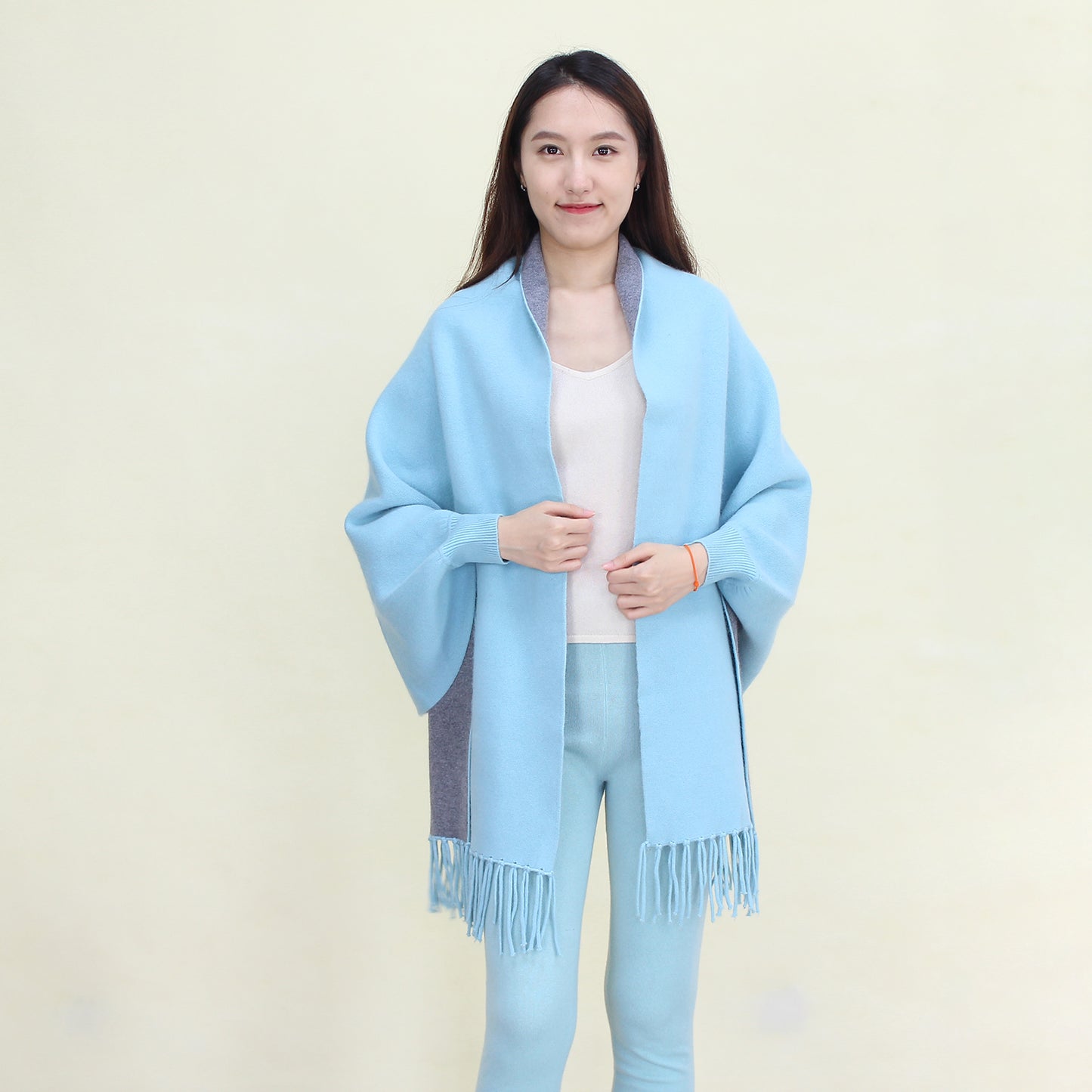 Women's double-face cashmere shawl