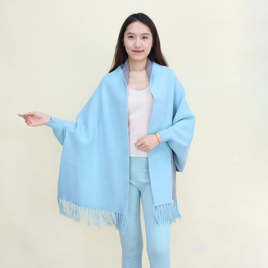 Women's double-face cashmere shawl