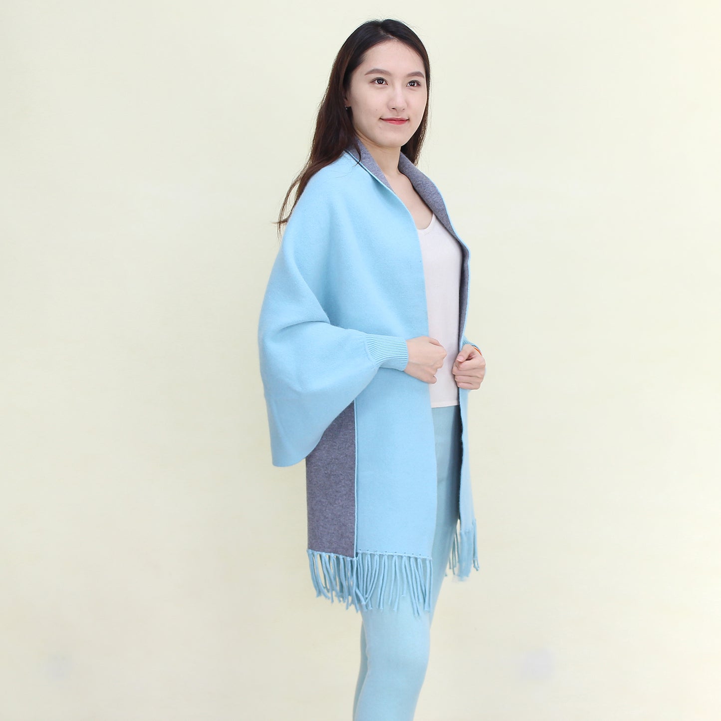 Women's double-face cashmere shawl