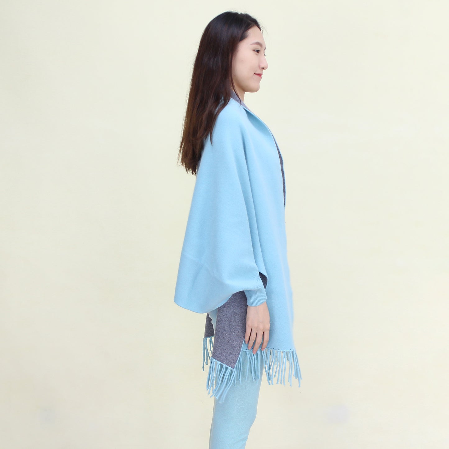 Women's double-face cashmere shawl