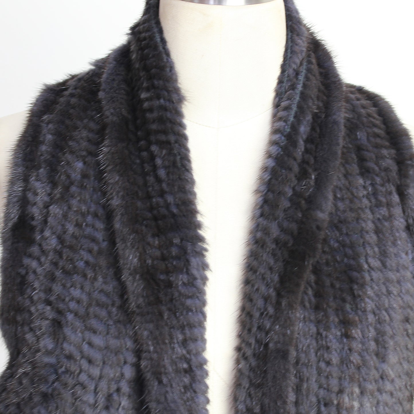 Women's knitted mink scarf