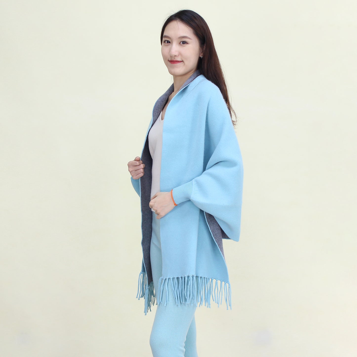 Women's double-face cashmere shawl