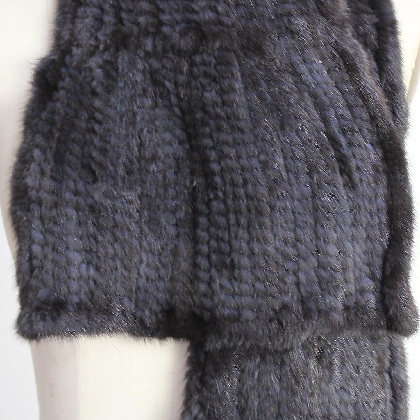 Women's knitted mink scarf