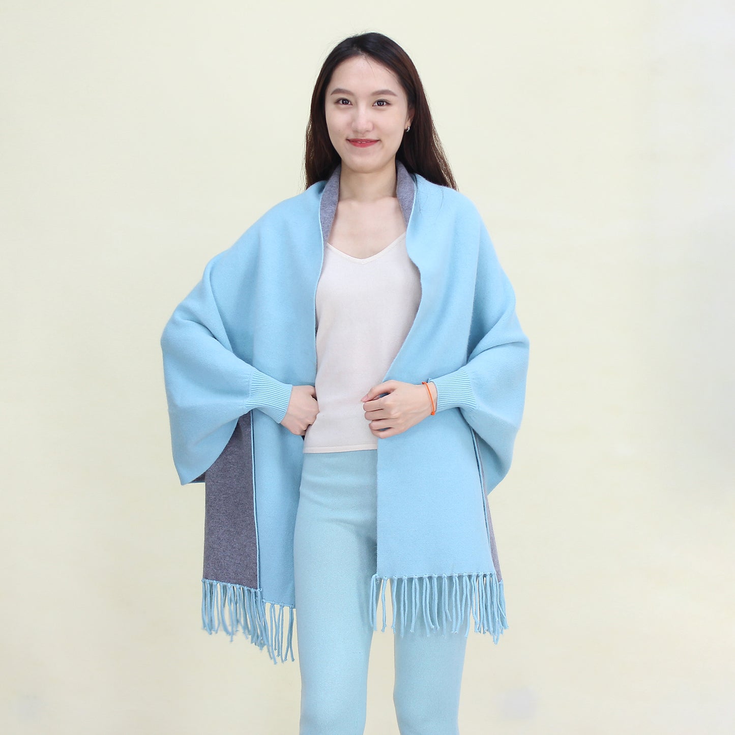 Women's double-face cashmere shawl