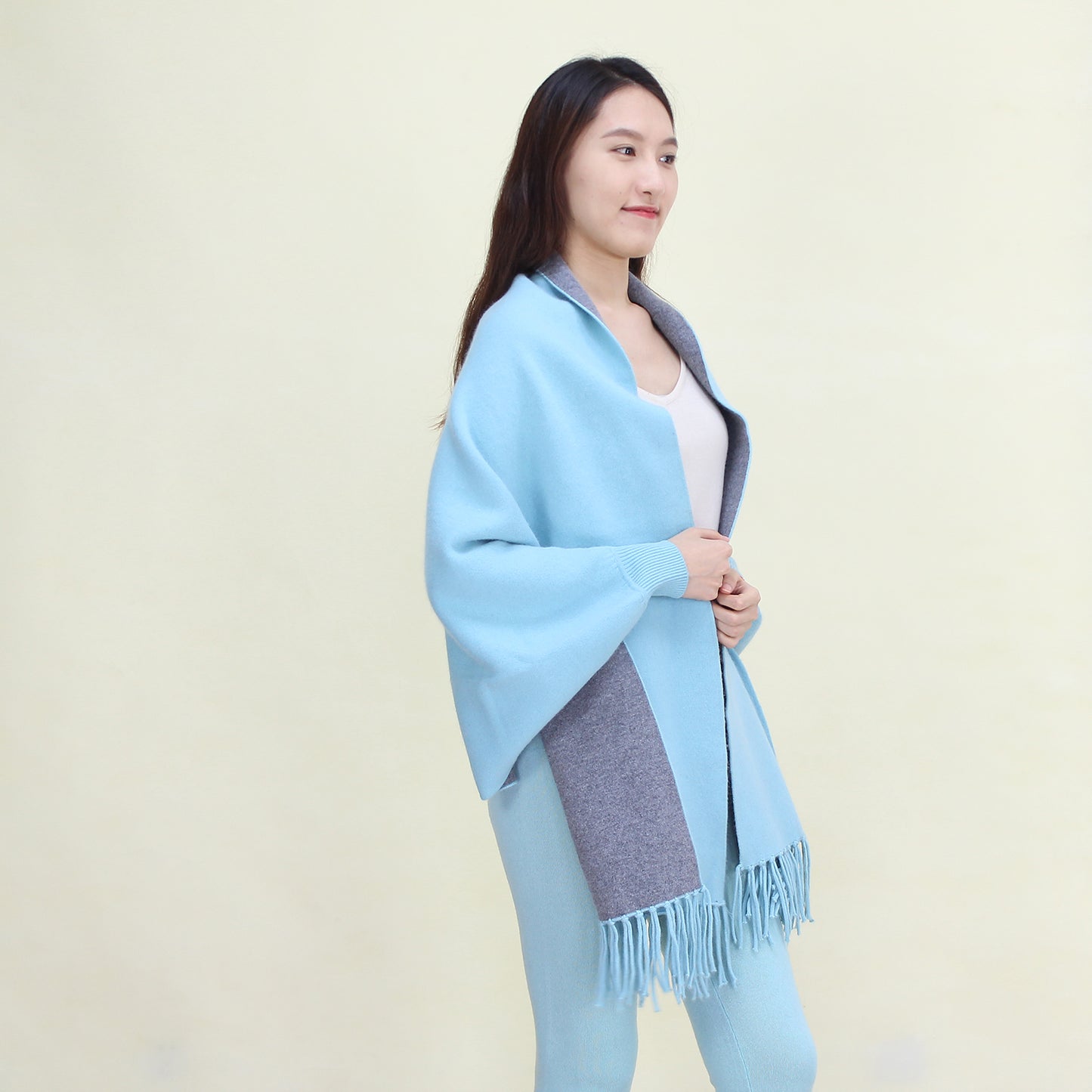 Women's double-face cashmere shawl