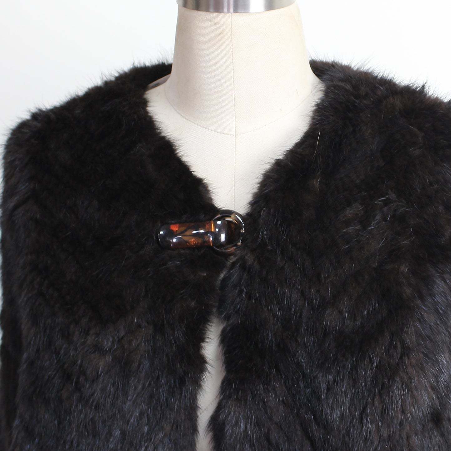 Women's knitted mink shawl