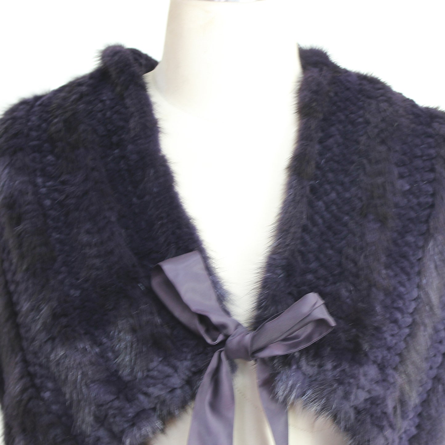 Women's knitted mink shawl