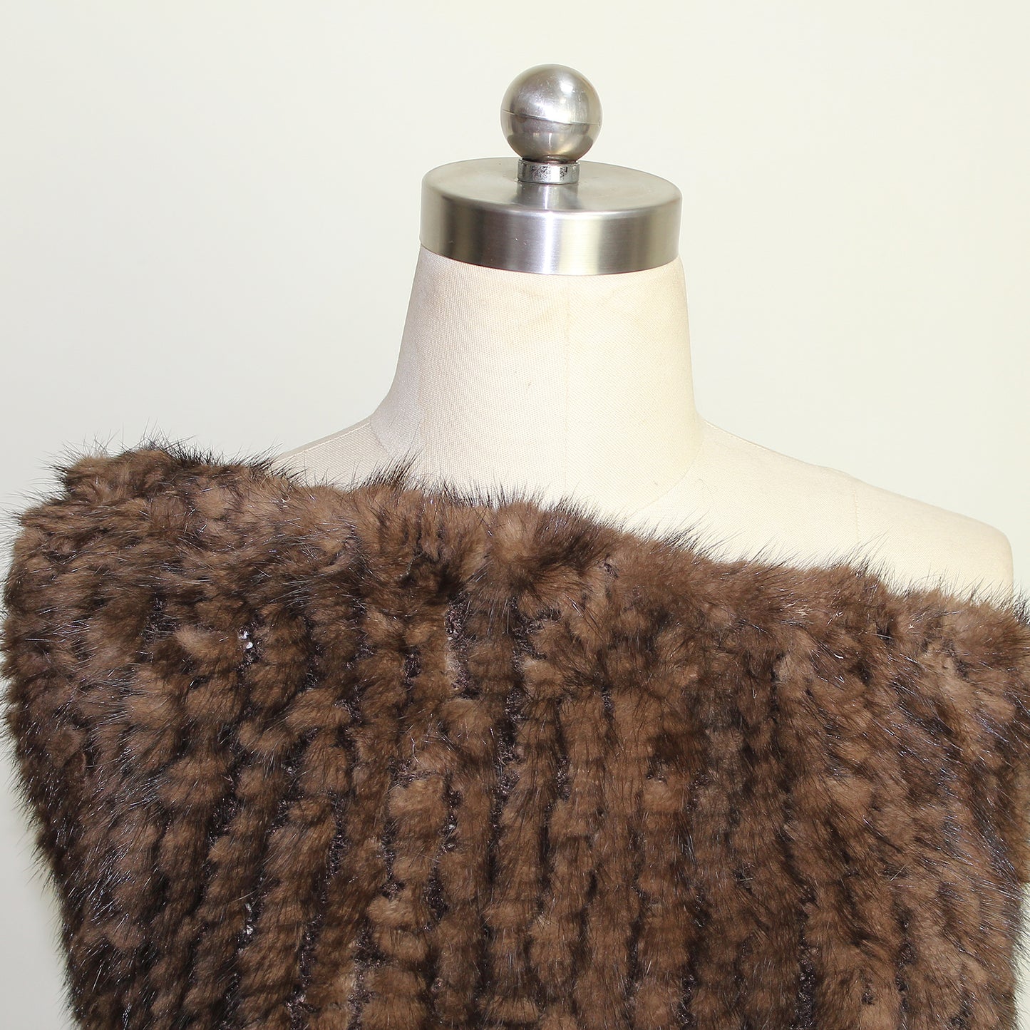 Women's knitted mink shawl