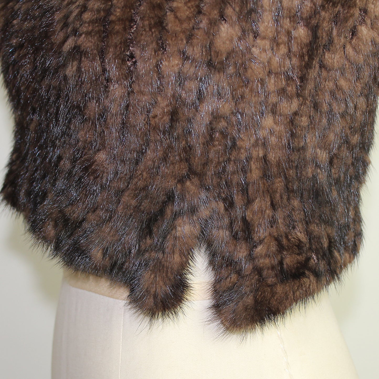 Women's knitted mink shawl