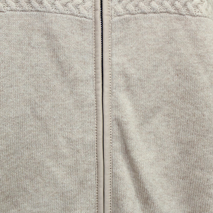 Women's cashmere coat with fox fur trim